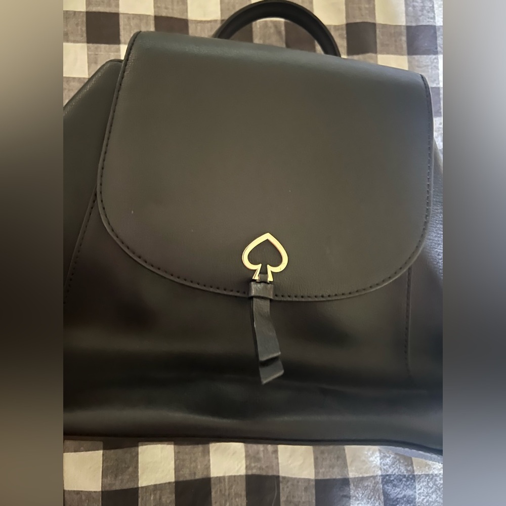 Kate Spade Black Mini Backpack Purse with Cream Interior ♠️